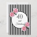 Buscar fiesta fabuloso 40 invitaciones Blanco y negro