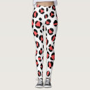 Buscar leopardo rojo leggings Blanco