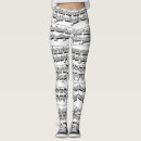 Buscar notas musicales leggings Blanco y negro