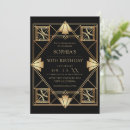 Buscar art deco invitaciones Negro y dorado