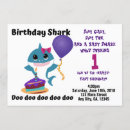 Buscar shark birthday party invitaciones Tiburón