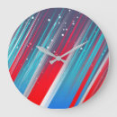 Buscar azul blanco rojo relojes de pared Abstracto