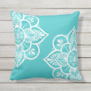 Buscar mandala dibujada mano cojines Turquesa