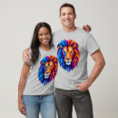 Buscar león geométrico camisetas Cabeza de león