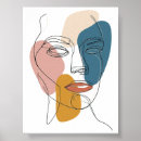 Buscar facial arte Esbozo de una línea
