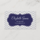 Buscar rayas azul marino tarjetas de visita Monograma