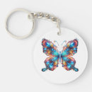 Buscar mariposa brillante llaveros Azul