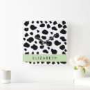 Buscar vaca blanco y negro relojes de pared Para ella