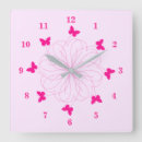 Buscar corazones y flores relojes de pared Rosa