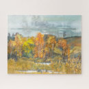 Buscar paisaje del otoño puzzles Acuarela