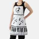 Buscar piano delantales Negro