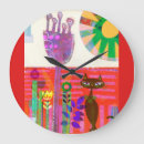 Buscar gatito en flores relojes de pared Gato