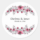 Buscar flores rojas brillantes pegatinas Acuarela