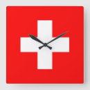 Buscar bandera suiza relojes de pared Para todos