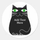 Buscar gato de ojos verdes pegatinas Negro