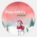 Buscar unicornio rojo pegatinas Cumpleaños
