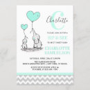 Buscar elefante de la verde menta invitaciones Gris