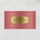 Buscar cebra y rosa tarjetas de visita Elegante