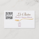 Buscar reservas tarjetas de visita Restaurante