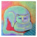 Buscar arte abstracto del gato azulejos Colorido