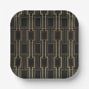 Buscar art deco platos Negro y dorado