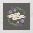 Buscar púrpura y gris invitaciones Floral
