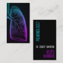 Buscar terapeuta respiratorio tarjetas de visita Pulmonar