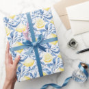 Buscar leaves papel de regalo Azul