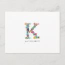 Buscar monograma k postales Floral