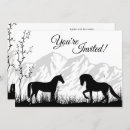 Buscar silueta del caballo invitaciones Negro
