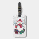 Buscar muñeco de nieve etiquetas para maletas Snowman