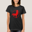 Buscar silueta del gallo camisetas Rojo