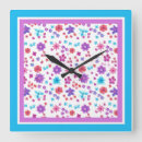 Buscar flores pintadas a mano relojes de pared Floral