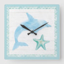 Buscar delfín relojes de pared Acuarela