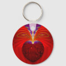 Buscar corazón sagrado llaveros Rojo