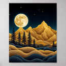 Buscar iluminado por la luna posters Cielo nocturno