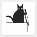 Buscar cuchillo pegatinas Gato con cuchillo