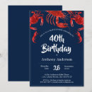 Buscar del cangrejo invitaciones de cumpleaños Rojo