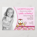 Buscar del búho del chica invitaciones de cumpleaños 1st