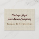 Buscar lino tarjetas de visita Vintage