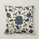 Buscar estampado de flores del vintage cojines Azul