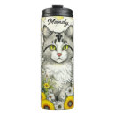 Buscar gato gris y blanco tazas Gatos