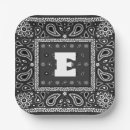 Buscar paisley platos Negro