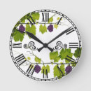 Buscar vino y uvas relojes de pared Vintage