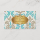 Buscar aguamarina y marrón tarjetas de visita Vintage