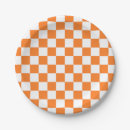 Buscar naranja y blanco papel platos Cuadrados