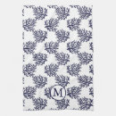 Buscar coral y blanco paños de cocina Patrón