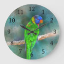 Buscar loro verde relojes de pared Pájaro