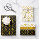Buscar quatrefoil papel de regalo Oro