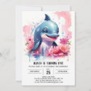 Buscar delfín rosado invitaciones Niños